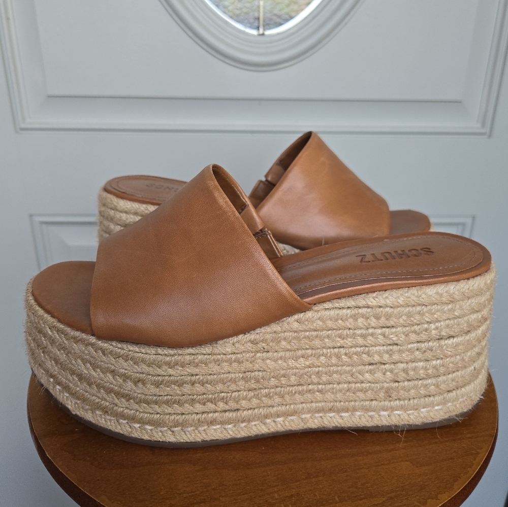 SCHUTZ Brown Wedge Sandals